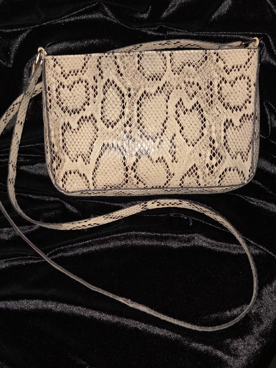 H&M Handbags - H&M Beige Snake-Print Crossbody Bag